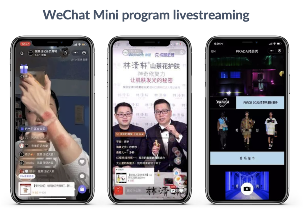 WeChat mini program livestreaming examples 